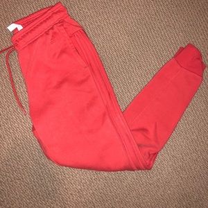 Adidas red joggers